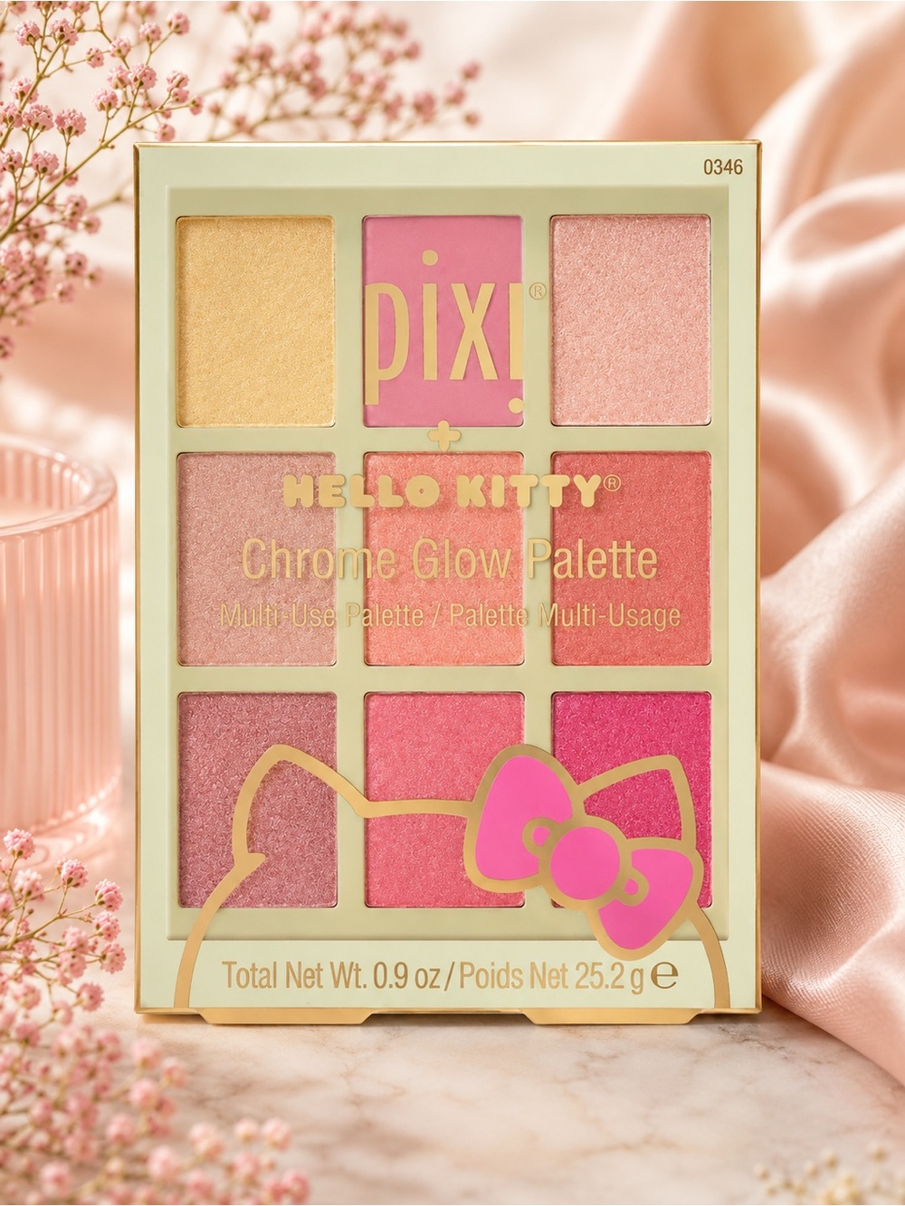 Pixi Chrome Glow Palette – Pink & Gold Shimmer Shades